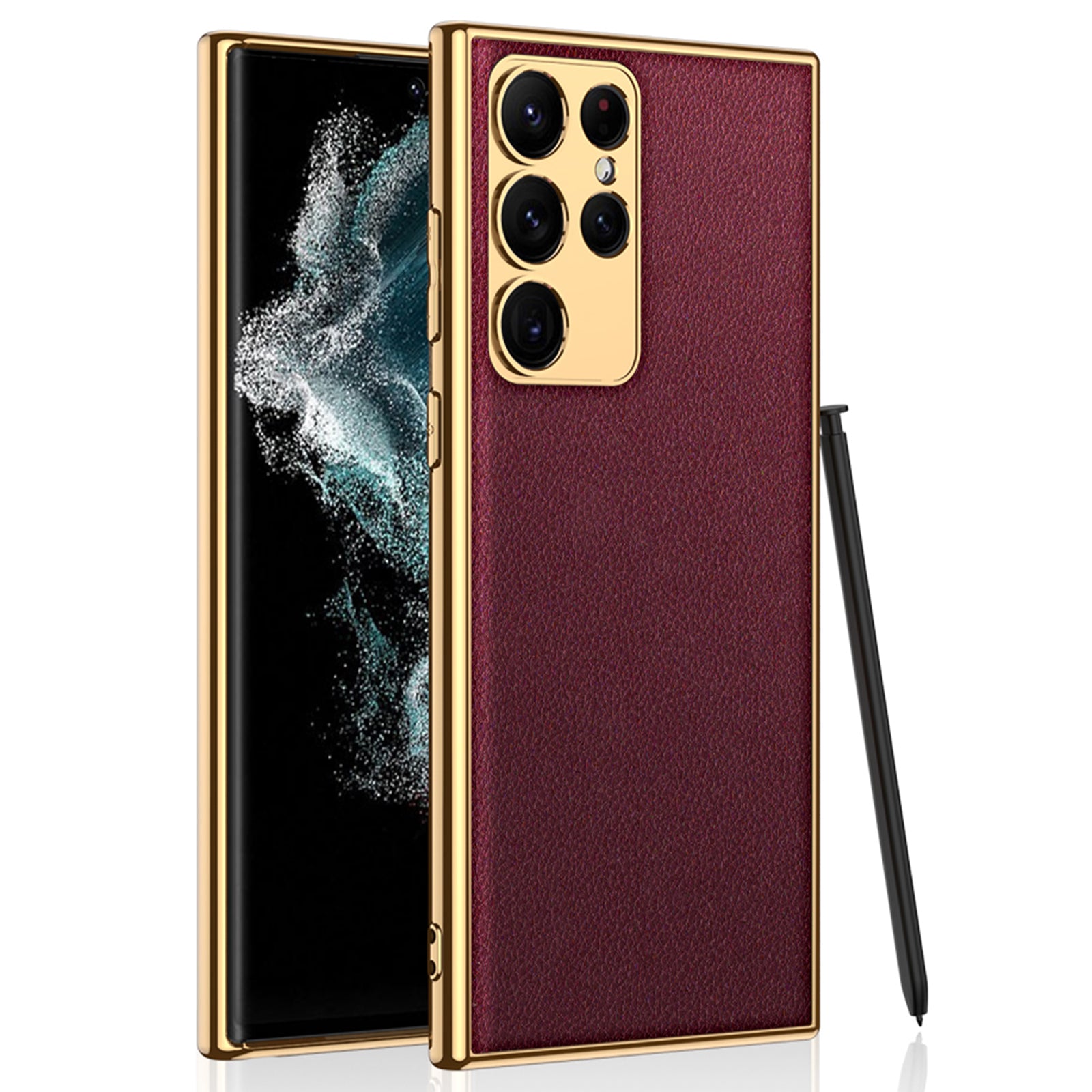 GKK For Samsung Galaxy S23 Ultra Shockproof PU Leather Coated Hard PC Phone Case Electroplating Soft TPU Frame Mobile Phone Cover GKK For Samsung Galaxy S23 Ultra Shockproof PU Leather Coated Hard PC Phone Case Electroplating Soft TPU Frame Mobile Phone Cover